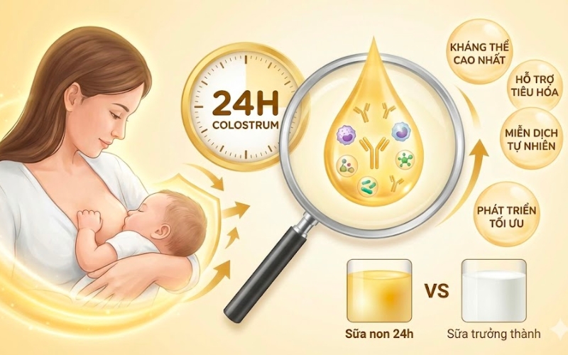 Công dụng sữa non 24h