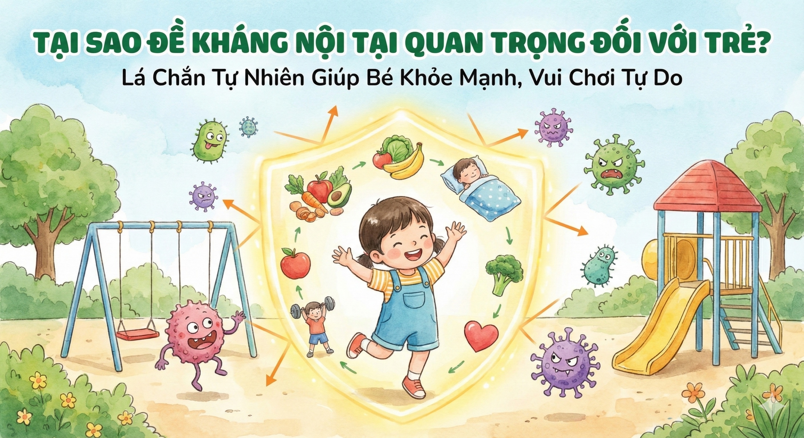 Hệ miễn dịch tự nhiên đóng vai trò quan trọng giúp trẻ ít ốm vặt và phát triển khỏe mạnh.