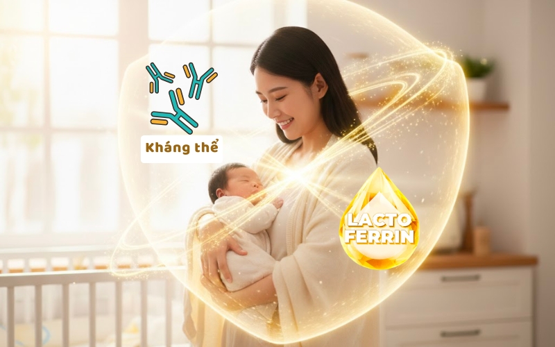 Sữa non dồi dào kháng thể và Lactoferrin, tạo tác động hợp lực tăng hiệu quả đề kháng cho trẻ sơ sinh.