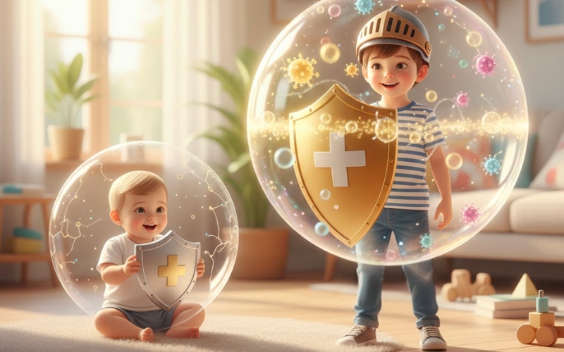 Hệ miễn dịch của trẻ là một hệ thống bảo vệ tự nhiên, phức tạp, giúp chống lại vi khuẩn, virus và các tác nhân gây bệnh.