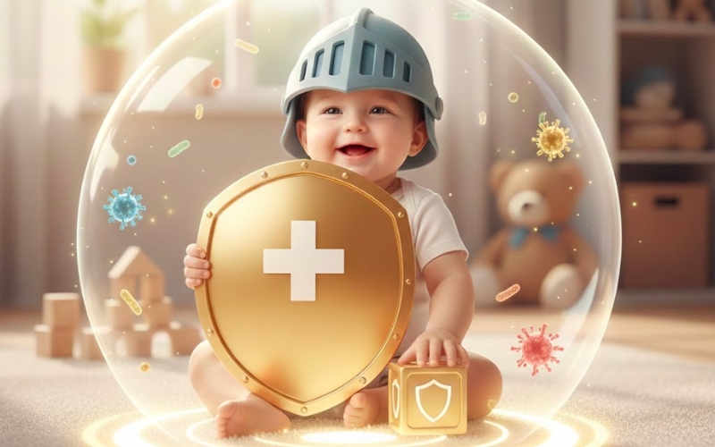 Giai đoạn 6-12 tháng là thời kỳ vàng xây dựng miễn dịch, khi kháng thể từ mẹ giảm, trẻ dễ ốm vặt