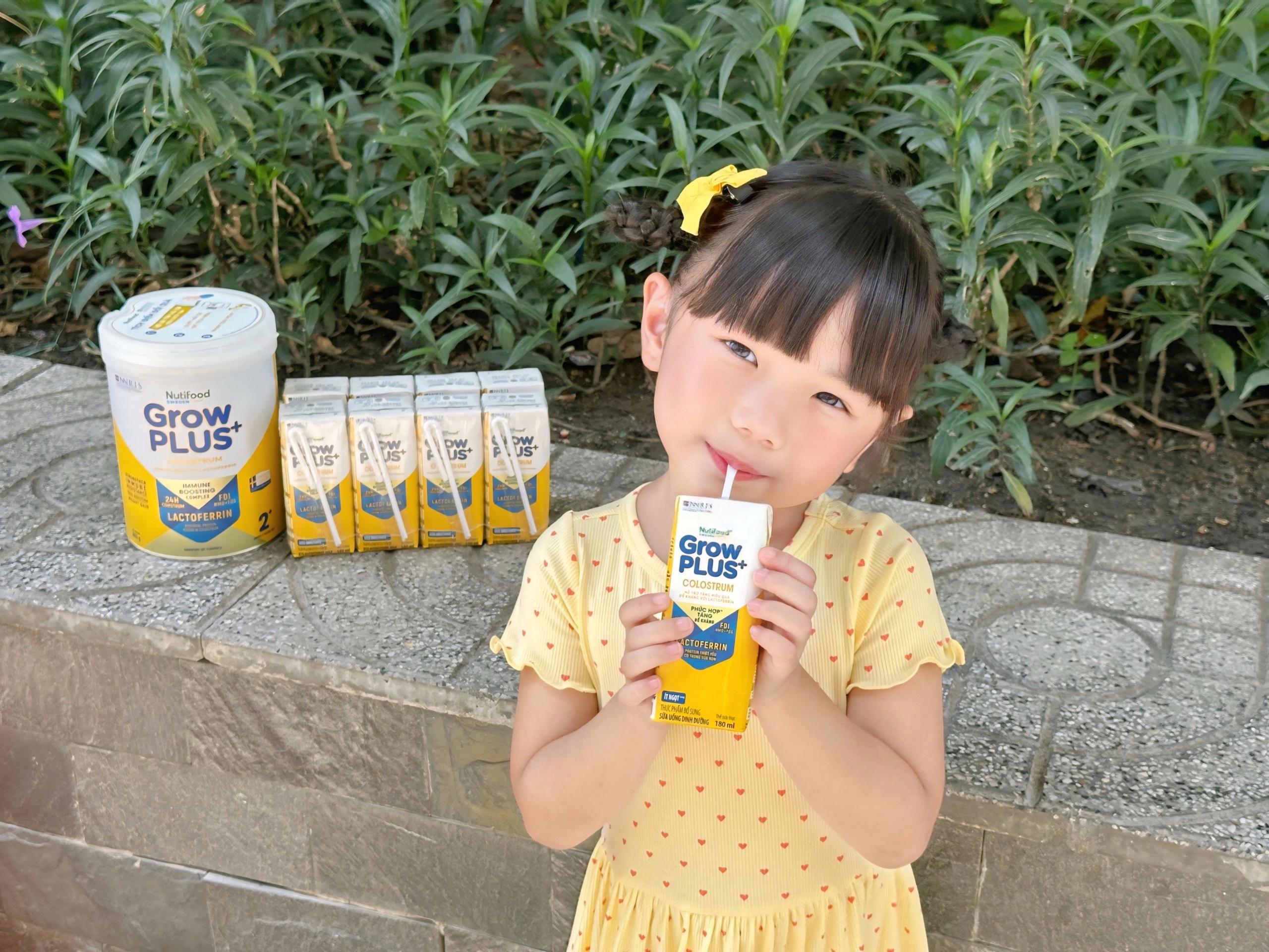 Sữa Nutifood GrowPLUS+ Colostrum Lactoferrin với phức hợp tăng đề kháng: Lactoferrin, Sữa non 24h và công thức FDI.