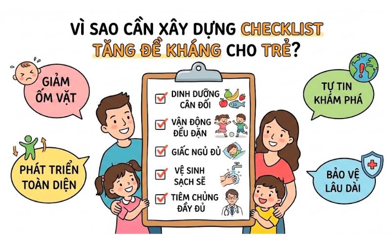 xây dựng checklist tăng đề kháng cho trẻ