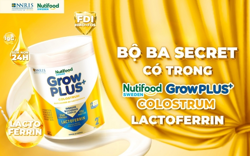 Nutifood GrowPLUS+ Colostrum Lactoferrin là lựa chọn tối ưu giúp bé khỏe mạnh, tăng cân đều và ít ốm vặt hơn mỗi ngày.