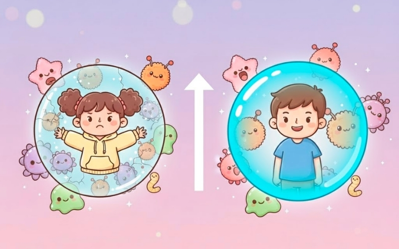 Cha mẹ có thể tăng sức đề kháng cho bé bằng cách bổ sung sữa non giàu Lactoferrin và dưỡng chất thiết yếu.
