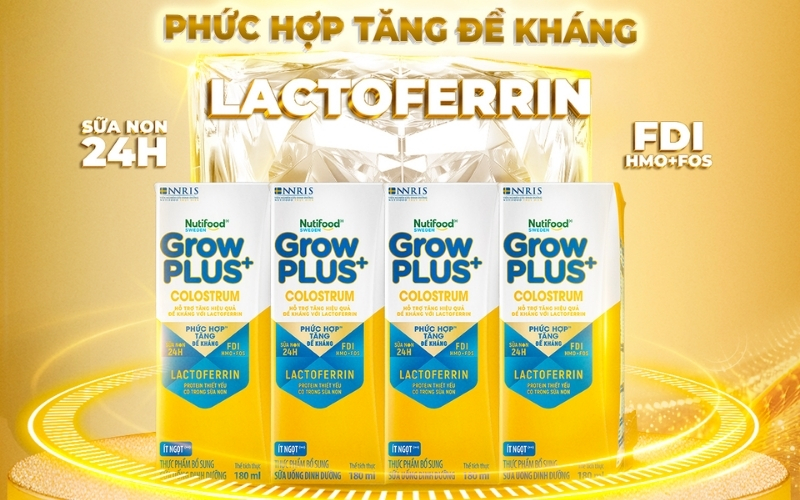 Nutifood GrowPLUS+ Colostrum Lactoferrin chính là người bạn đồng hành đáng tin cậy giúp bé yêu khỏe mạnh, ít ốm vặt và phát triển vượt trội cả về thể chất lẫn trí tuệ.