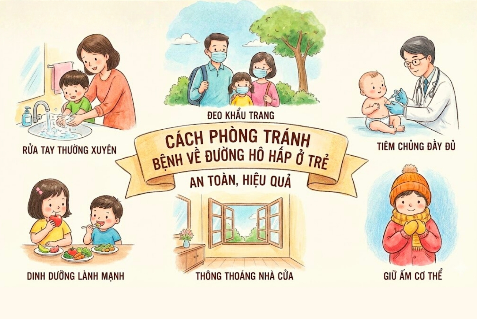 Cách phòng tránh bệnh về đường hô hấp ở trẻ an toàn, hiệu quả