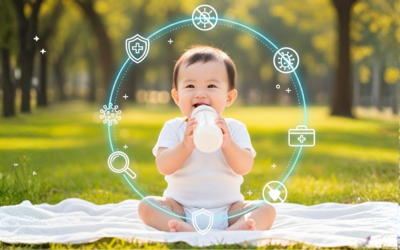 Sữa non giúp cân bằng vi sinh đường ruột, cải thiện tiêu hóa và giảm rối loạn tiêu hóa thường gặp ở trẻ nhỏ