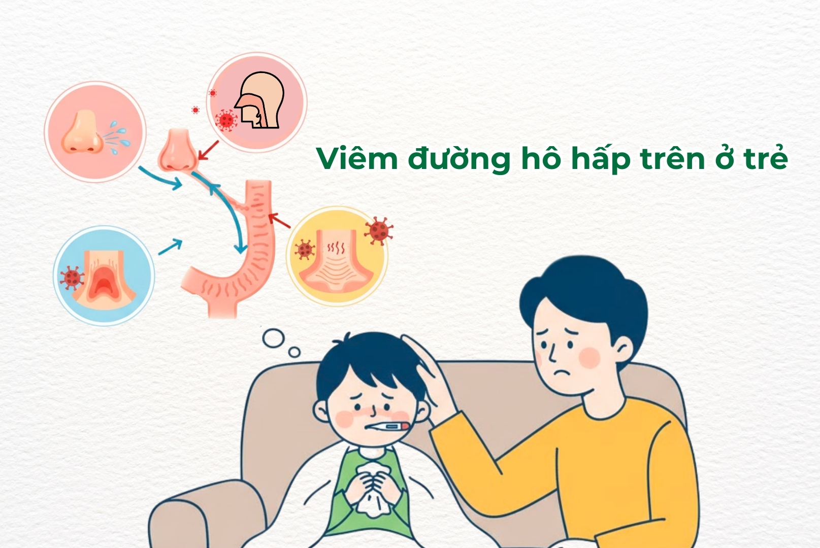 Viêm đường hô hấp trên ở trẻ: Nguyên nhân, triệu chứng, cách chăm sóc